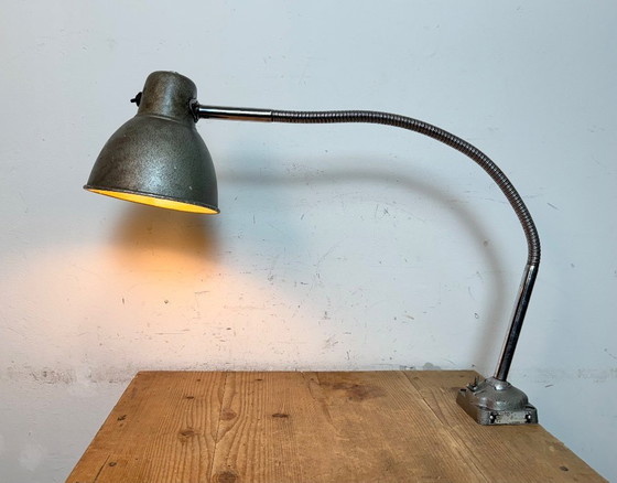 Image 1 of Lampe de table à col de cygne de style industriel gris, années 1960