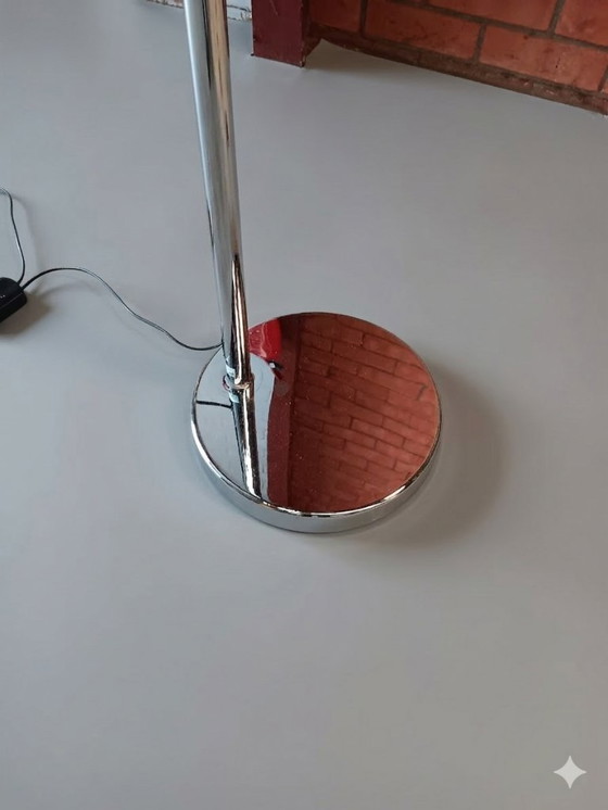 Image 1 of Italian arc lamp with marble base and chrome, 70's