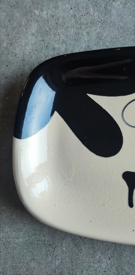 Image 1 of Plat allongé signé Thomas Buxó  atelier Atzana céramique moderniste 