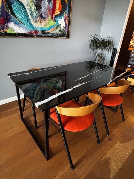 Image 1 of Marble table (160x90) with steal legs in great condition