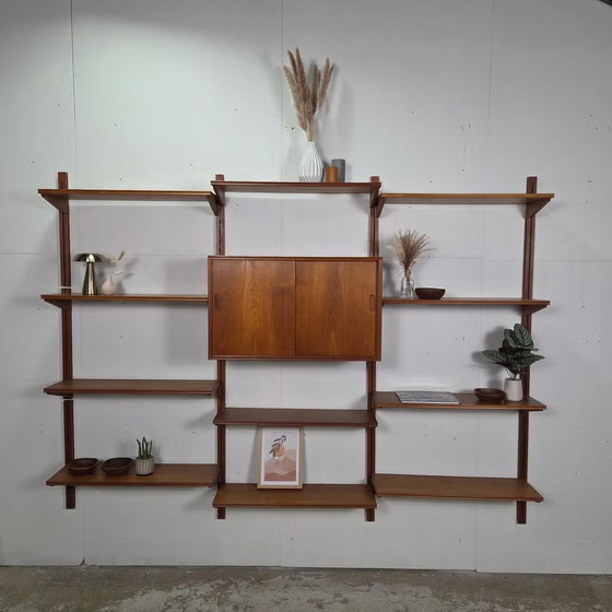 Vintage 60s Danish teak modular shelving unit Mid Century, Wood, Brown, Mid Century Modern (photo 19 of 22)