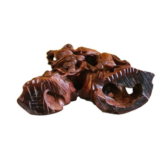 Image 1 of Gruppo scultoreo cinese in legno duro di Hehe Erxian