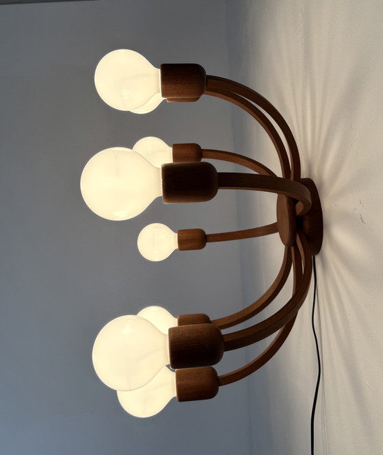 Image 1 of Lampada da parete/soffitto in teak vintage, Domus anni '70
