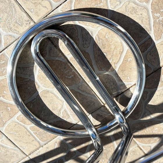 Image 1 of 2 tabourets vintage chrome-cuir pour bar