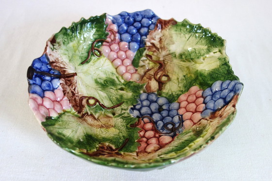 Image 1 of Scolapasta e piatto in barbotine francese d'epoca