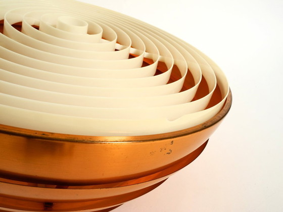 Image 1 of Lampe à suspension originale à lattes de cuivre des années 1960 par Hans-Agne Jakobsson pour Markaryd. Fabriqué en Suède