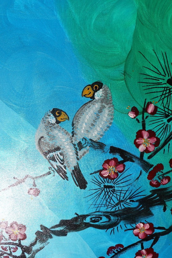 Image 1 of Love Birds J478 - original large painting