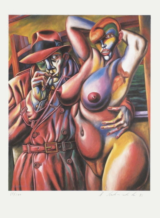 Image 1 of Rolf LUKASCHEWSKI La fille et le privé Signierte Fotolithographie 1982