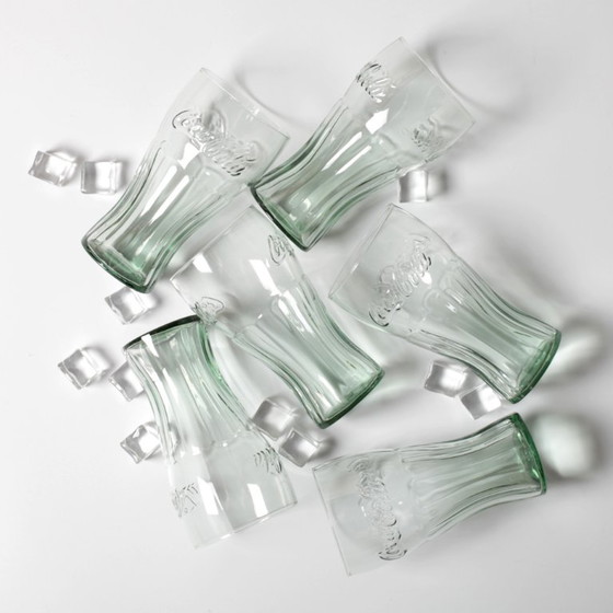 Lot de 6 verres Coca-Cola vintage / Verres Coca-Cola classiques vert Géorgie 400 ml / Années 1990 (photo 4 of 8)