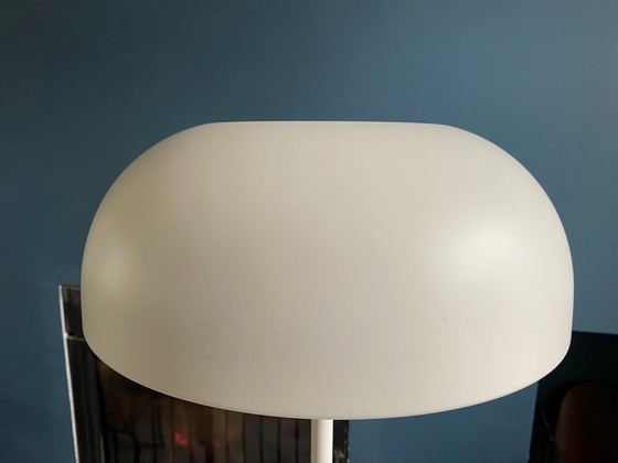 Image 1 of Lampada da terra a forma di fungo Nymane Ikea TYP G1706 in metallo bianco vintage 1990
