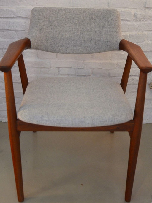 Erik Kirkegaard stoel, jaren 1960 vintage, Voor Glostrup, model Gm11, Deens, teakhout