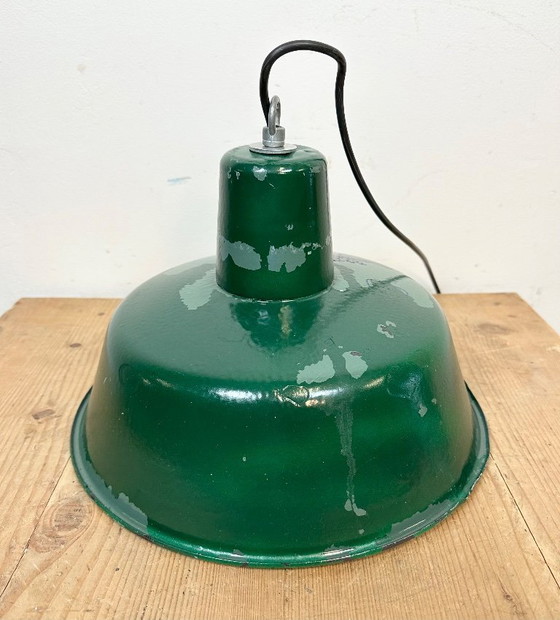 Image 1 of Green Industrial Factory Pendant Lamp, 1960s