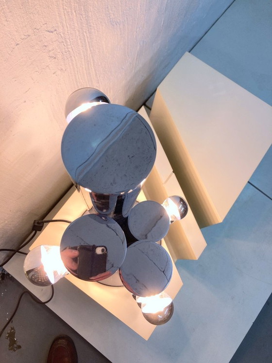 Image 1 of Rare Italian space age design table lamp column lamp 20-light 70s