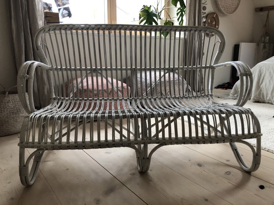 Image 1 of Divano vintage in rattan a 2 posti