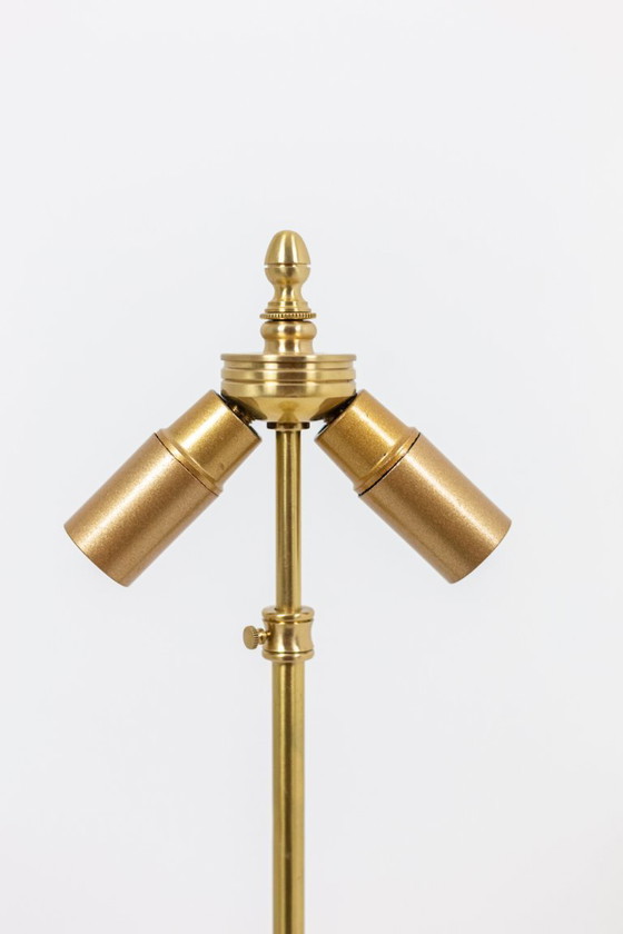 Image 1 of Crackle-glazed celadon porcelain and gilt bronze lamp, circa 1880