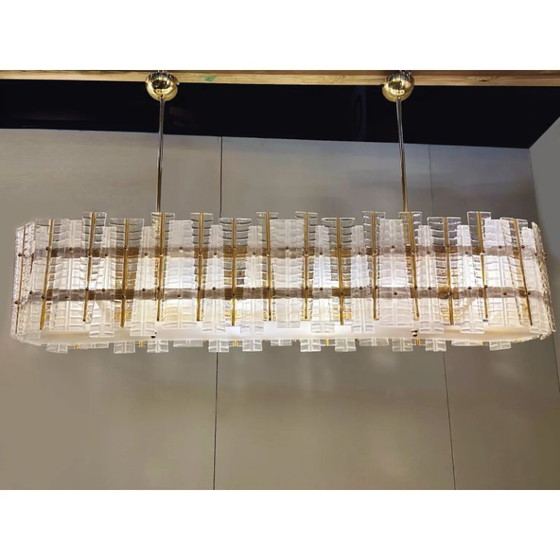 Image 1 of Luxuriöser, moderner italienischer Kronleuchter aus Muranoglas in Gold von Simoeng
