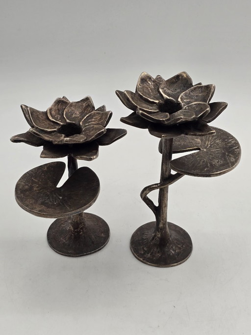 Brutalistische Kerzenständer aus Bronze