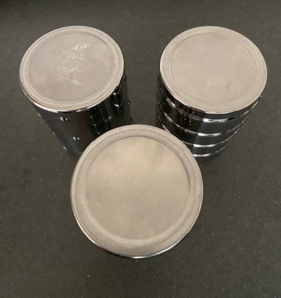 Image 1 of Alessi 3 barattoli portaoggetti Kalisto Clare Brass