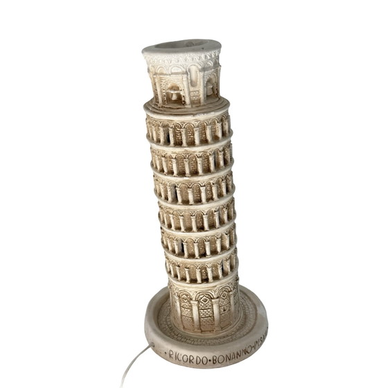 Image 1 of Vintage - Ceramic - Table lamp in the shape of the leaning tower of Pisa - Ca. 1980’s