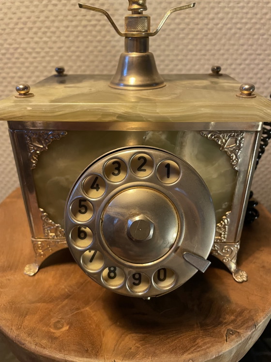 Image 1 of Téléphone à cadran rotatif italien vintage | Téléphone de bureau en marbre | Fabriqué en Italie