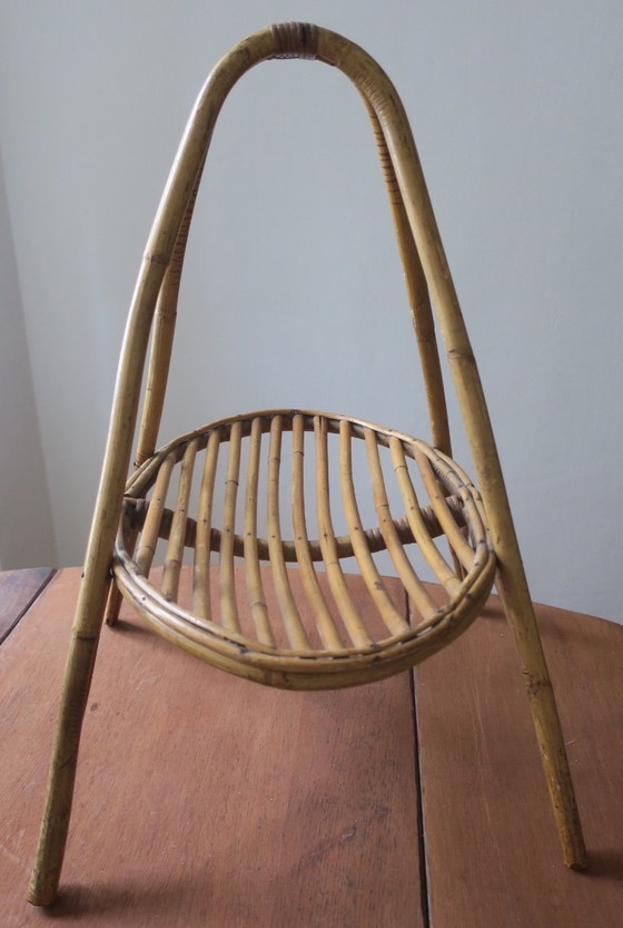 Image 1 of Hand-Crafted Mid Century Magazine Rack in Bamboo, 1960s