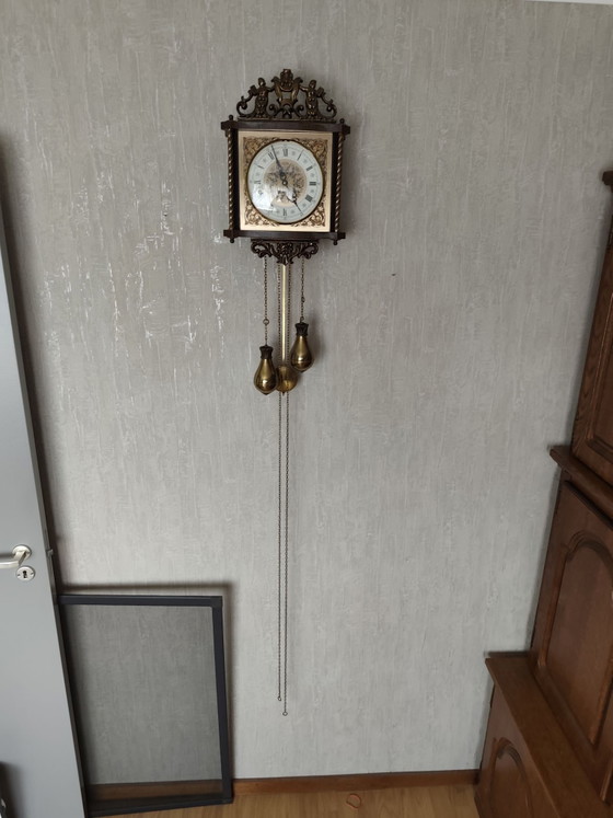 Horloge murale Zaanse vintage – Pendules, Verre, Bois (photo 7 of 12)