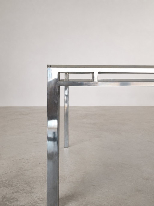 Originele Willy Rizzo chrome glass table
