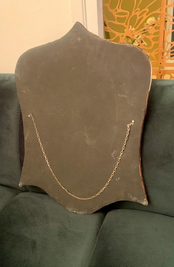 Miroir Écusson Vintage "Style Shérif" – Peau de Vache (Années 70) – Leather, Skai (photo 7 of 7)