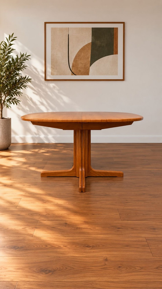 Tavolo e sedie LUBKE vintage design scandinavo – Lübke, Set da pranzo, Rattan, Tessile (photo 4 of 10)