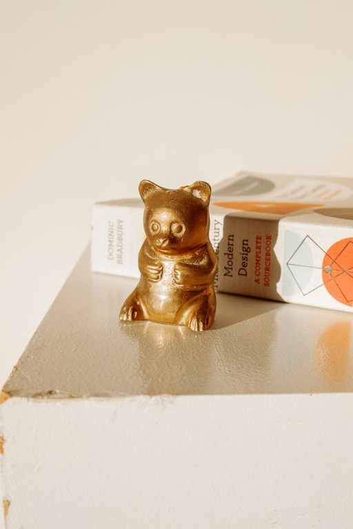 Vintage brass statue of a bear