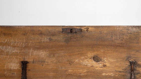 Image 1 of Cassapanca in legno con coperchio, fine XVIII secolo.