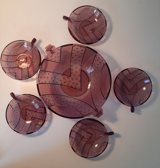 Art Deco fruit bowl with serving dishes