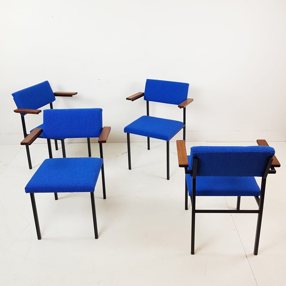 4x Martin Visser SE21 stoel blauw Hallingdal Kvadrat wol – Fauteuils, Metal, Wool (photo 3 of 10)