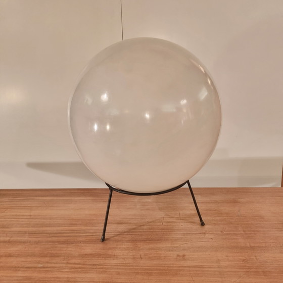 Image 1 of Large plastic moon-like globe table lamp by Raak, 1970s