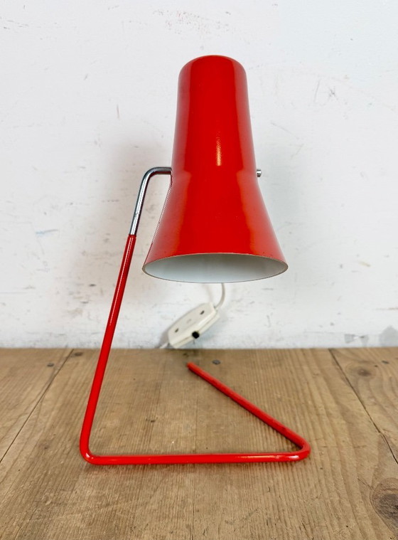 Image 1 of Lampada da tavolo rossa vintage di Josef Hurka per Drupol, anni '60