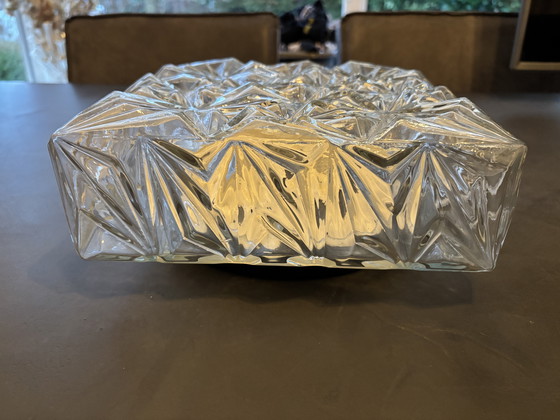 Image 1 of Vintage glazen plafondlamp / plaffoniere glas