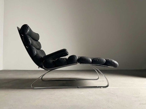 'Sinus' Lounge Chair & Ottoman by Adolf & Schröpfer for Cor, 1973 – stoelen fauteuils, Leather, Metal