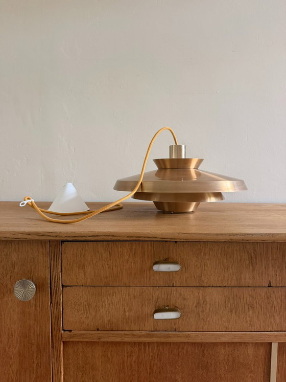 Lampada a sospensione vintage danese in rame - lampada multistrato, Danish design, Lampade a sospensione (foto 6 di 9)