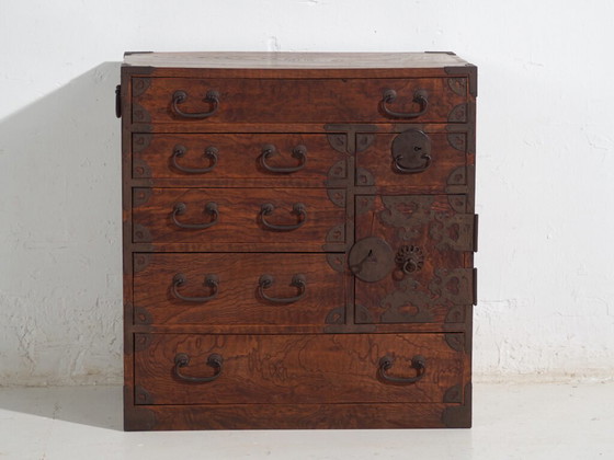 Cómoda de almacenamiento Tansu antigua - Período Meiji / Taishō (aprox. ) #34 – Iron (photo 34 of 40)
