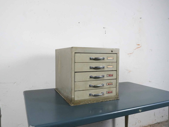 Image 1 of Set di 3 moduli organizer per cassettiera in metallo vintage