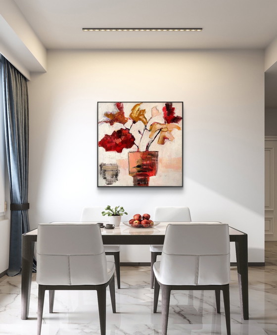 Image 1 of Abstract flowers in pot