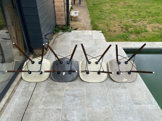 Image 1 of Set of 4 Eames Herman Miller Vintage DSW Fiber Walnut Chairs