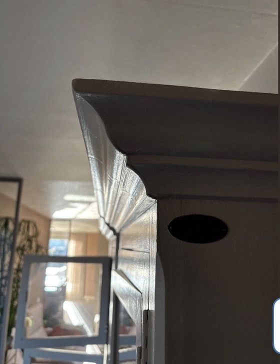 Mooie en stijlvolle set vitrinekast, Vitrinekasten, Hout, Glas, Taupe (foto 5 van 10)