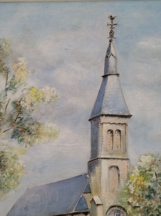 Painting, classic, rural landscape, church – Art, Wood, Canvas (photo 11 of 13)
