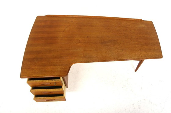 Image 1 of Skandinavischer Schreibtisch aus Teakholz, Göran Strand, Lelångs Möbelfabrik, Schweden, 1950