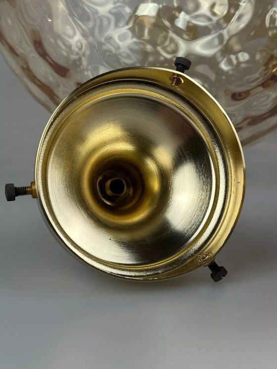 Image 1 of 60er 70er Jahre Deckenlampe Hängelampe von Glashütte Limburg Germany Space Age