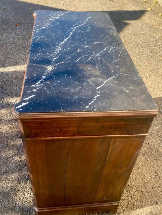 Image 1 of Cassettiera antica Luigi Filippo con piano in marmo nero