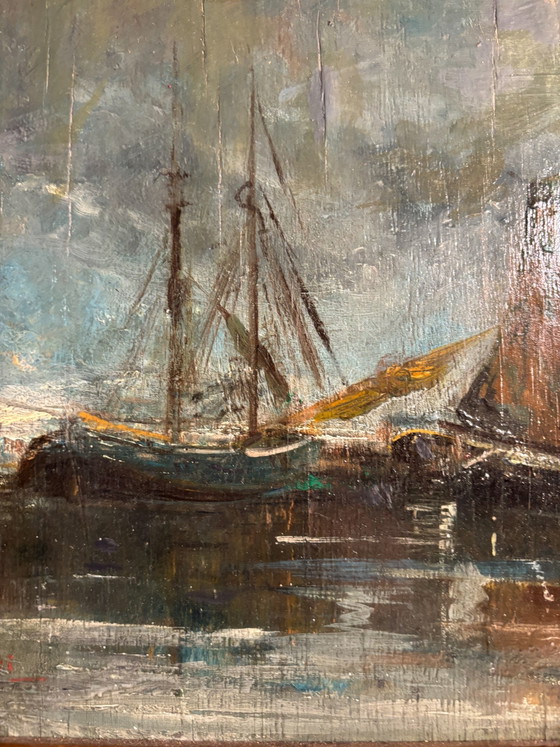 Seascape Oil Painting on Board by De Corsi – Paintings & Drawings (photo 8 of 8)
