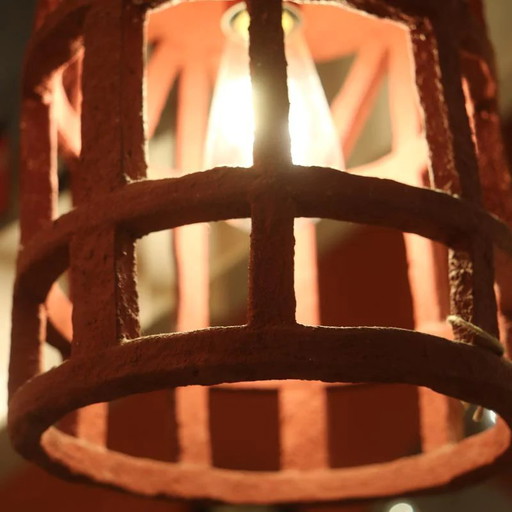 Lampada a sospensione in terracotta di cartapesta di Marie Michielssen per Serax