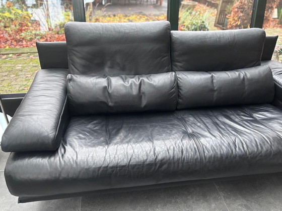 Image 1 of ¡Sofá de diseño en piel ROLF BENZ color negro en perfecto estado!